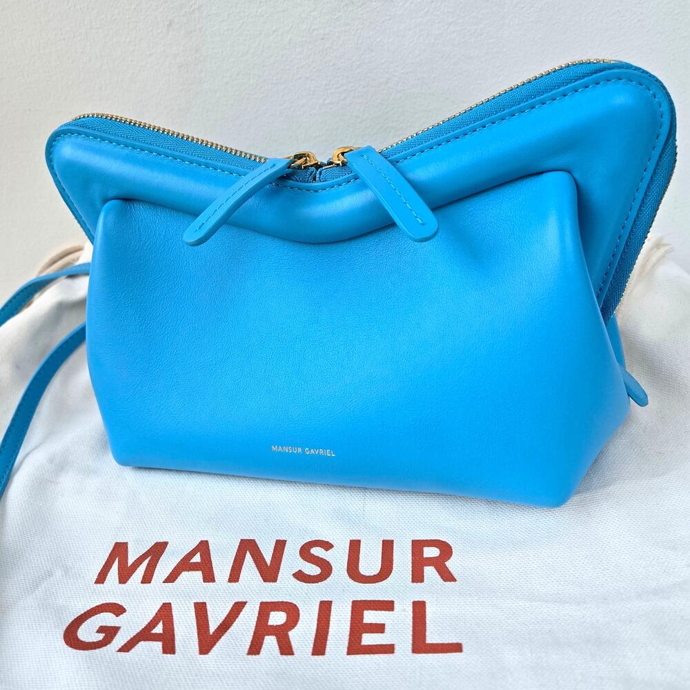 Mansur Gavriel NEW Mini M Frame Blue Crossbody Convertible Purse Bag Sold Out